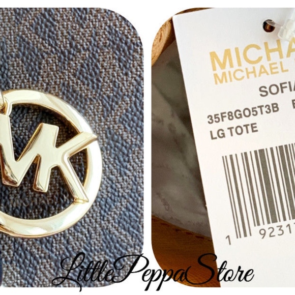 NWT MICHAEL KORS PVC SOFIA LARGE TOTE HANDBAG - Picture 2 of 4